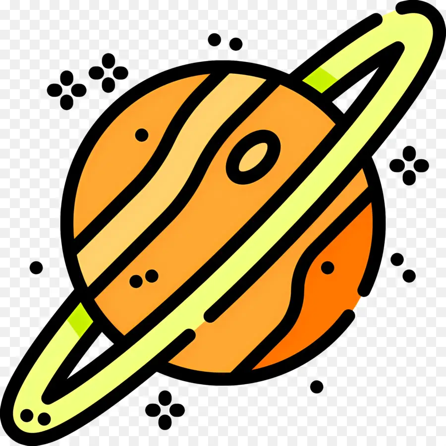 Planètes，Planète Orange Avec Anneaux PNG