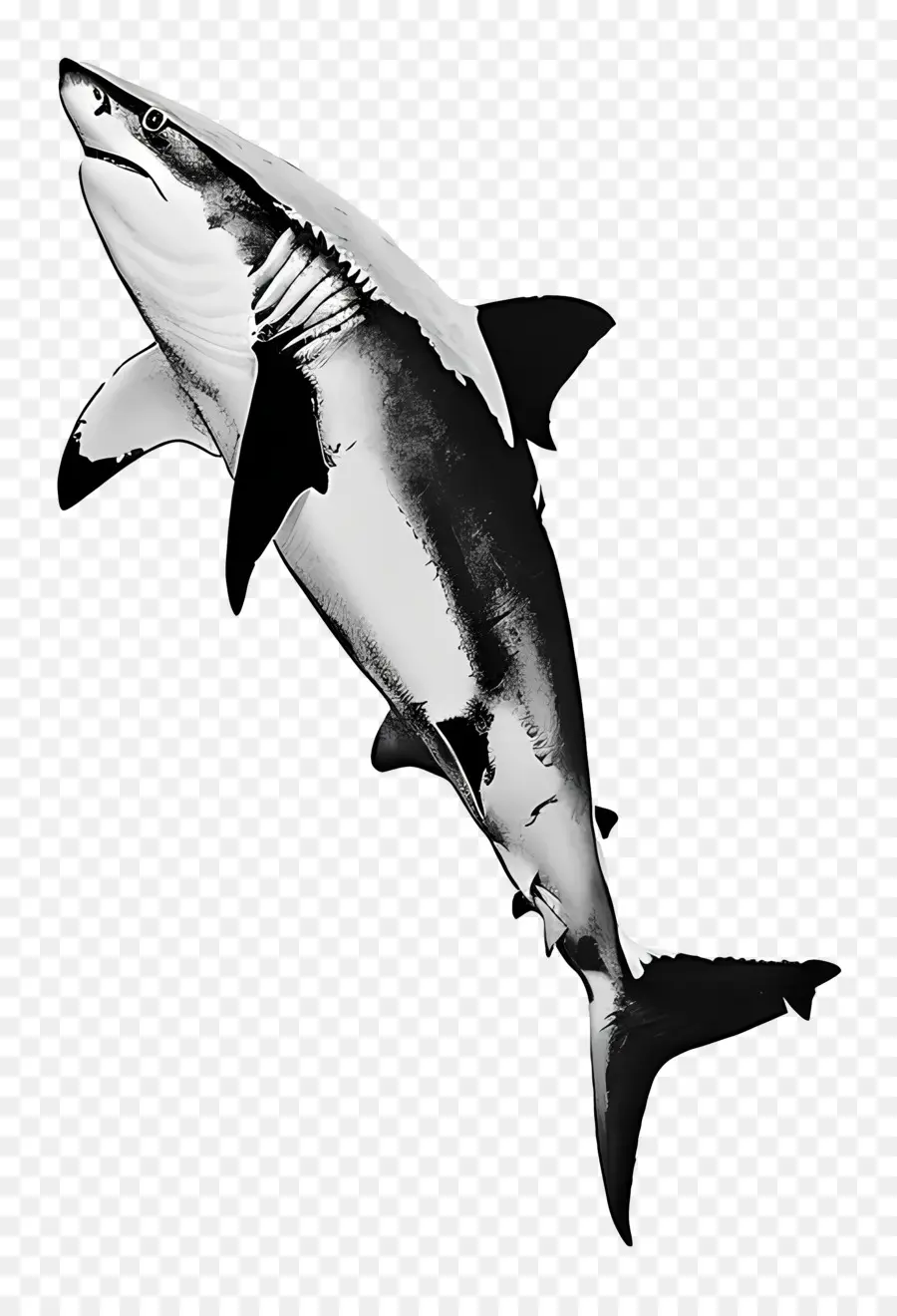 Requin，Noir Et Blanc PNG