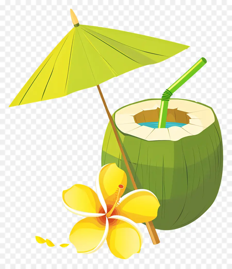 Boisson à La Noix De Coco，Parapluie PNG