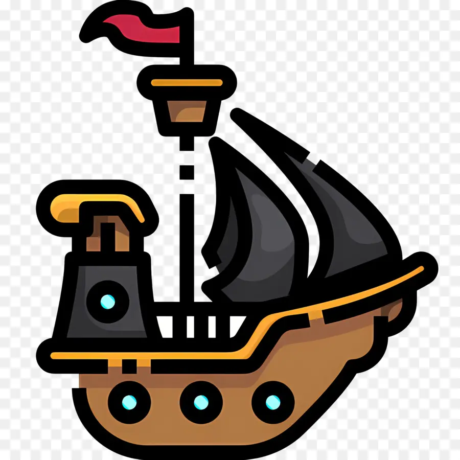 Bateau Pirate，Bateau Pirate De Dessin Animé PNG