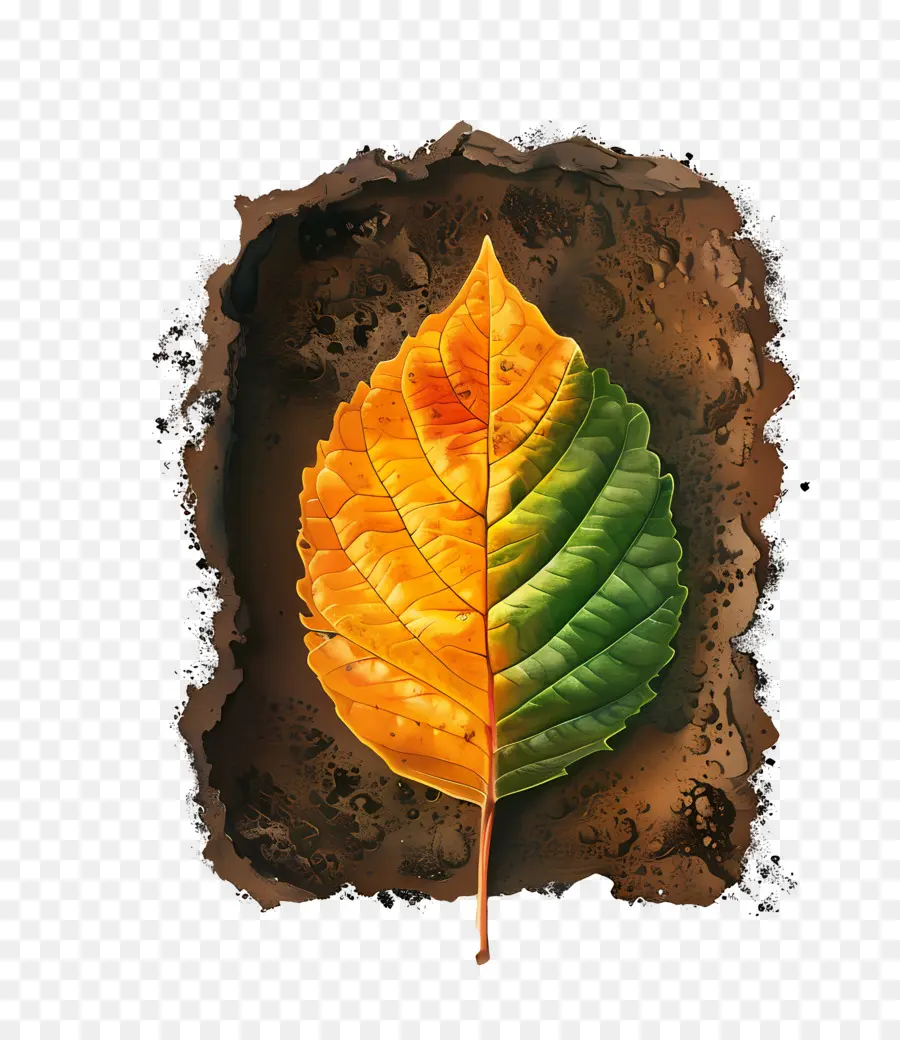 Feuille D'automne Sur Le Sol，Feuille PNG