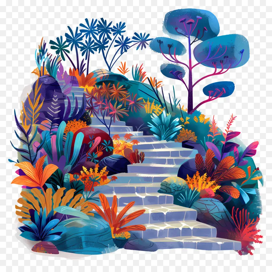 Allée De Jardin，Jardin Coloré PNG