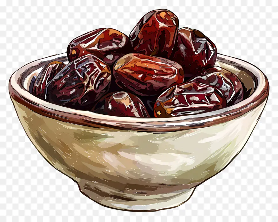 Dates Dans Le Bol，Bol De Dates PNG