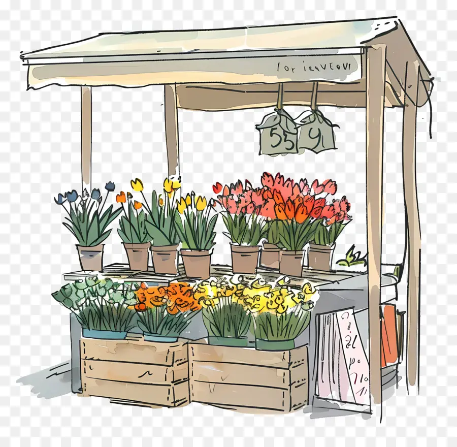 Stand De Boutique De Fleurs，Kiosque à Fleurs PNG