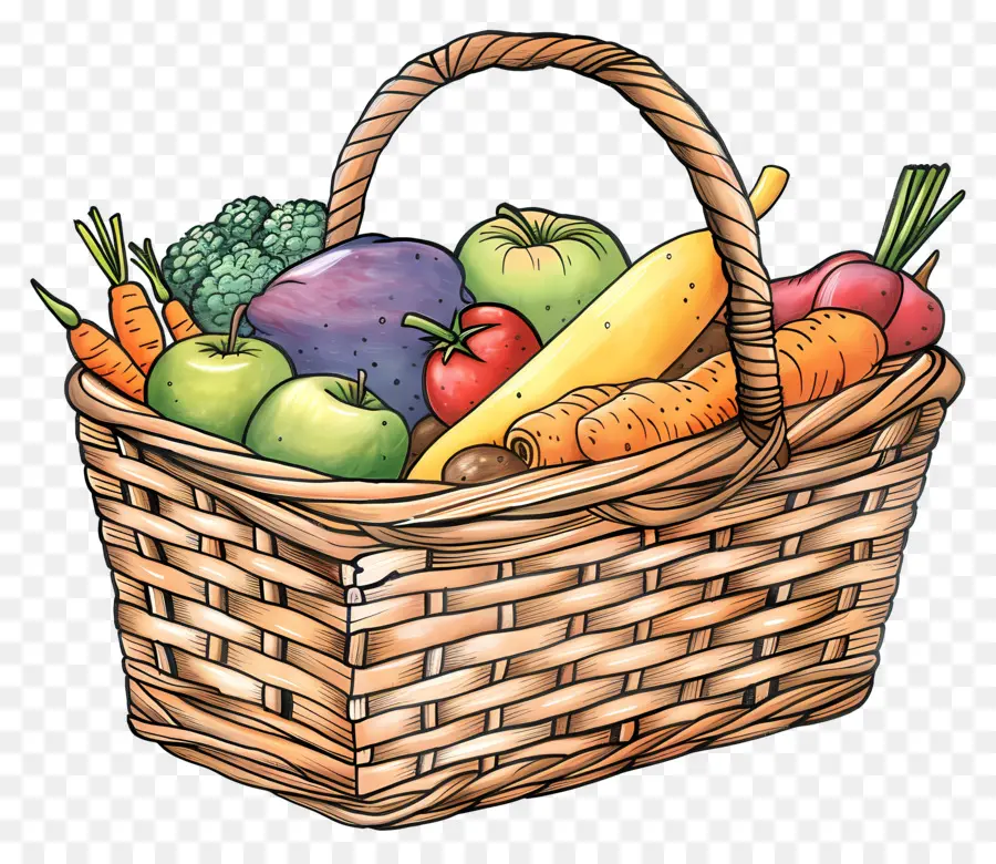 Panier Alimentaire，Panier De Légumes PNG