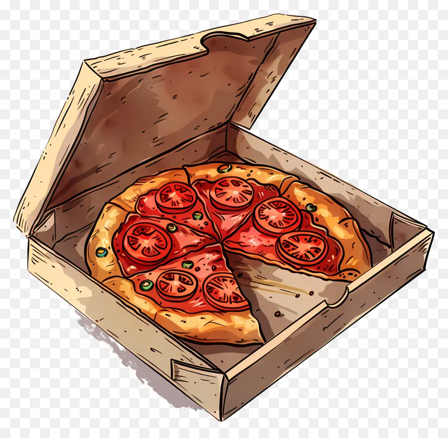 Pizza En Boîte，Pizza PNG