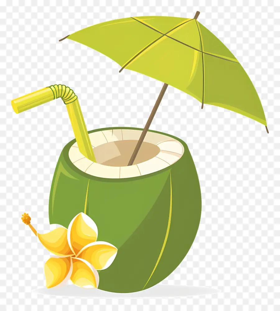 Boisson à La Noix De Coco，Parapluie PNG