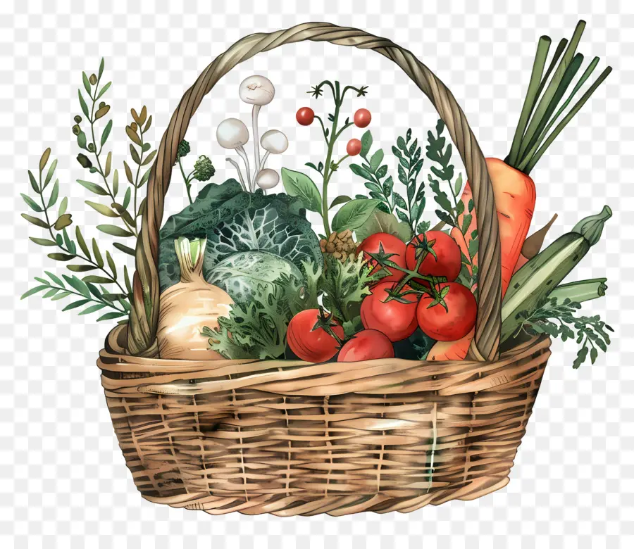 Panier De Légumes，Produire PNG