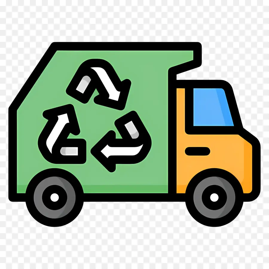 Recycler La Voiture，Camion De Recyclage PNG