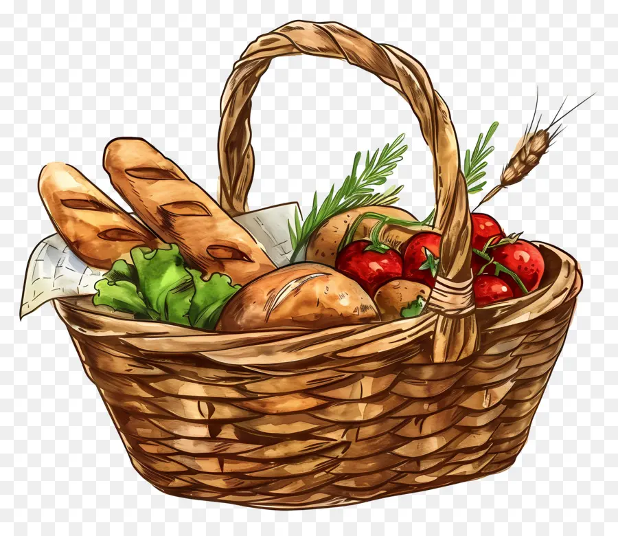 Panier Alimentaire，Panier Pique Nique PNG