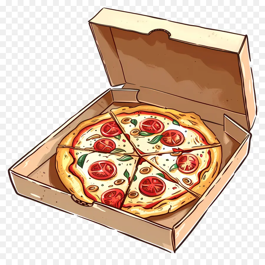 Pizza En Boîte，Pizza PNG