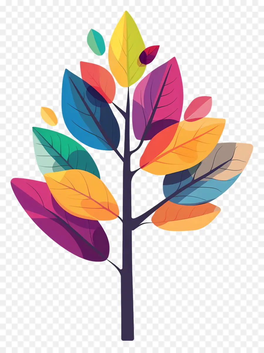 Feuille D'automne Sur L'arbre，Arbre Coloré PNG