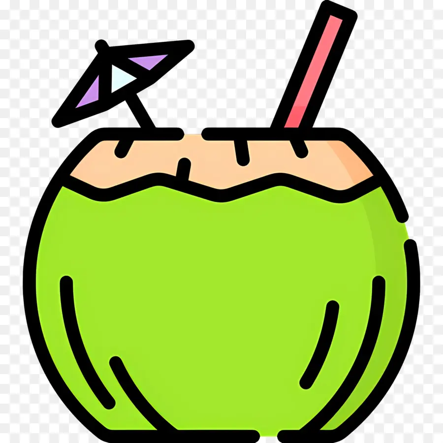 Boire La Noix De Coco，La Paille PNG