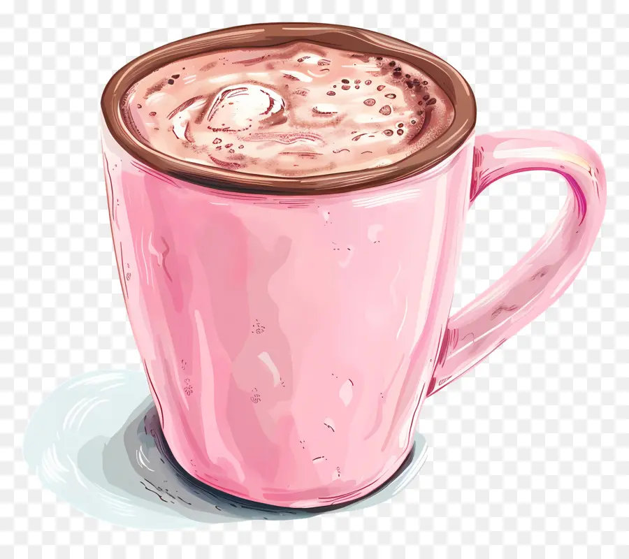 Tasse De Café Rose，Chocolat Chaud PNG