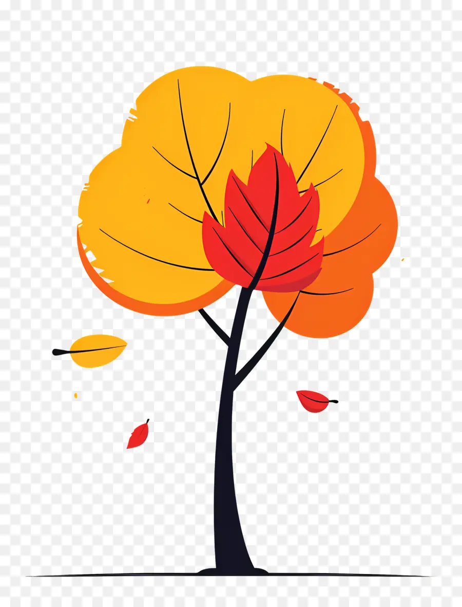 Feuille D'automne Sur L'arbre，Arbre PNG