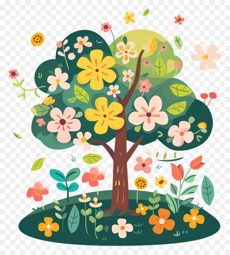 Arbre De Jardin，Arbre Décoratif Avec Des Fleurs PNG