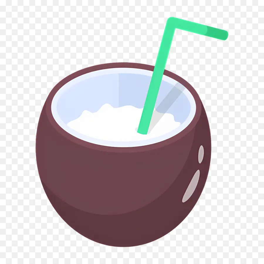 Boisson à La Noix De Coco，Paille PNG