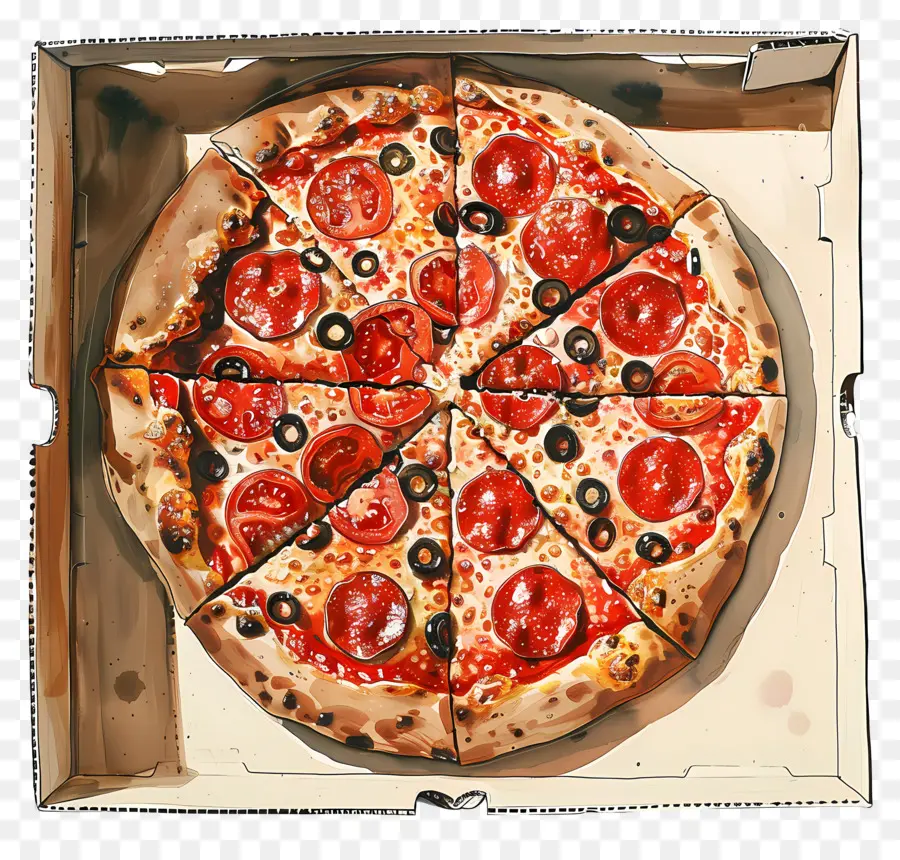 Pizza En Boîte，Pizza PNG