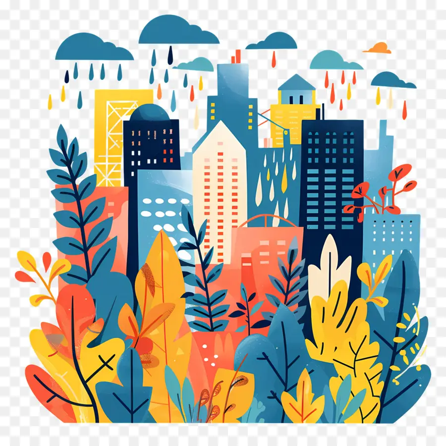 Paysage Urbain De Pluie，Paysage Urbain PNG