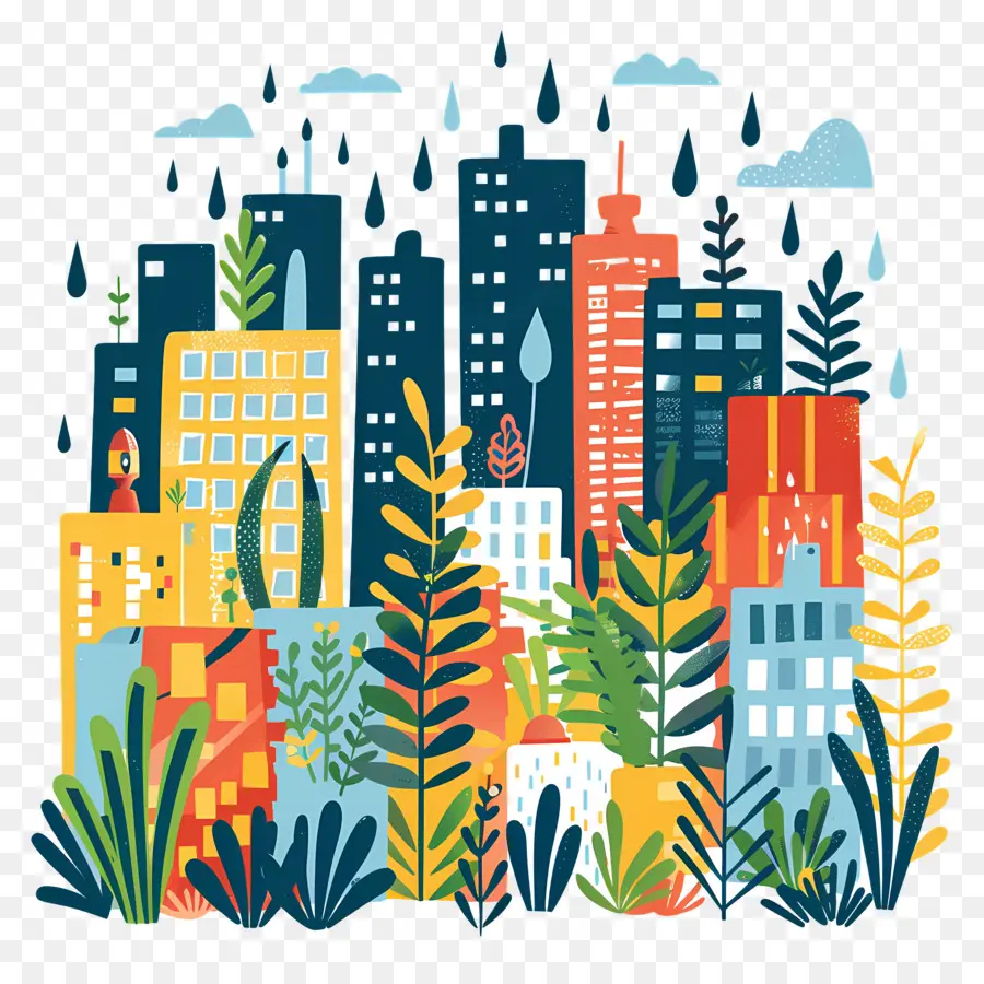 Paysage Urbain De Pluie，Paysage Urbain PNG