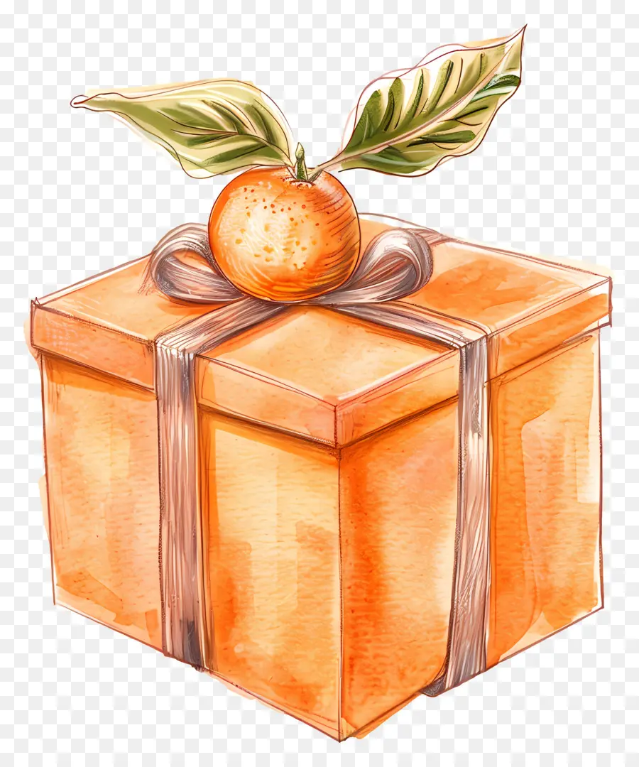 Coffret Orange，Coffret Cadeau PNG