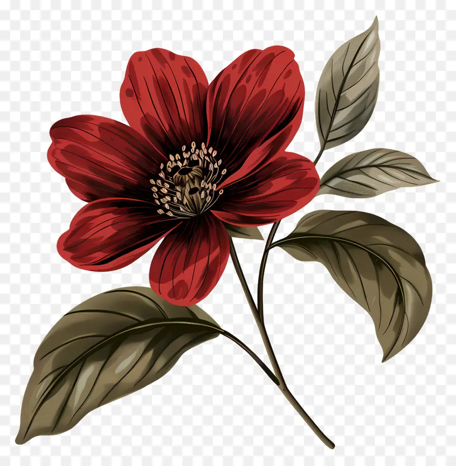 Fleur Rouge，Feuille PNG