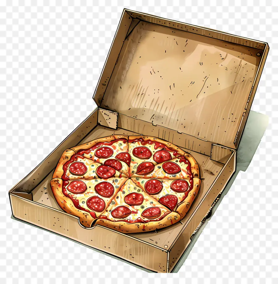 Pizza En Boîte，Pizza PNG