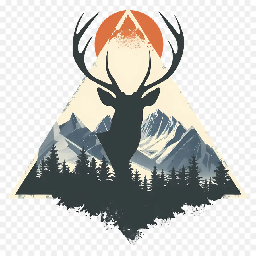 Silhouette De Cerf，Cerf PNG