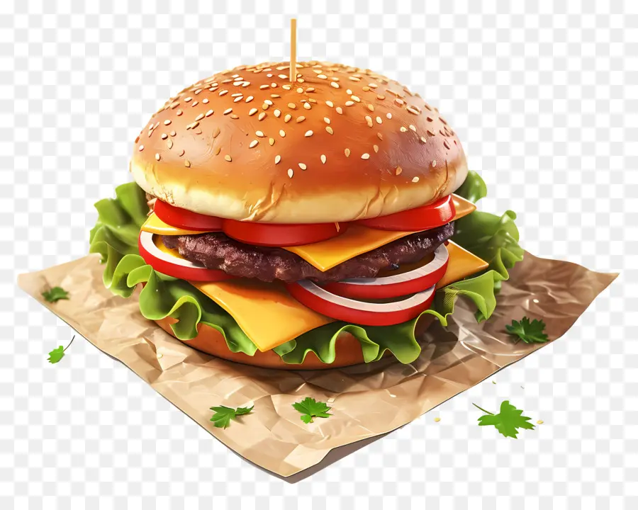 Cheeseburger，Laitue PNG