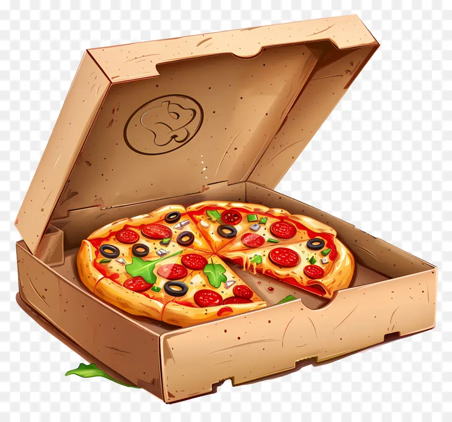 Pizza En Boîte，Pizza PNG