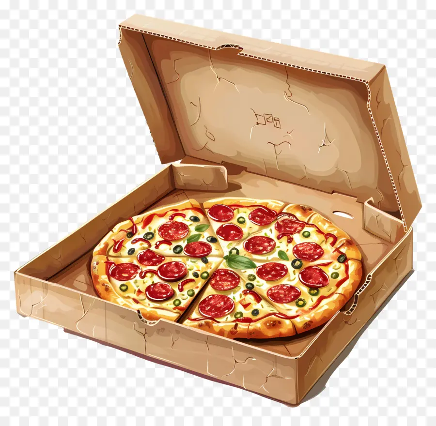 Pizza En Boîte，Pizza PNG