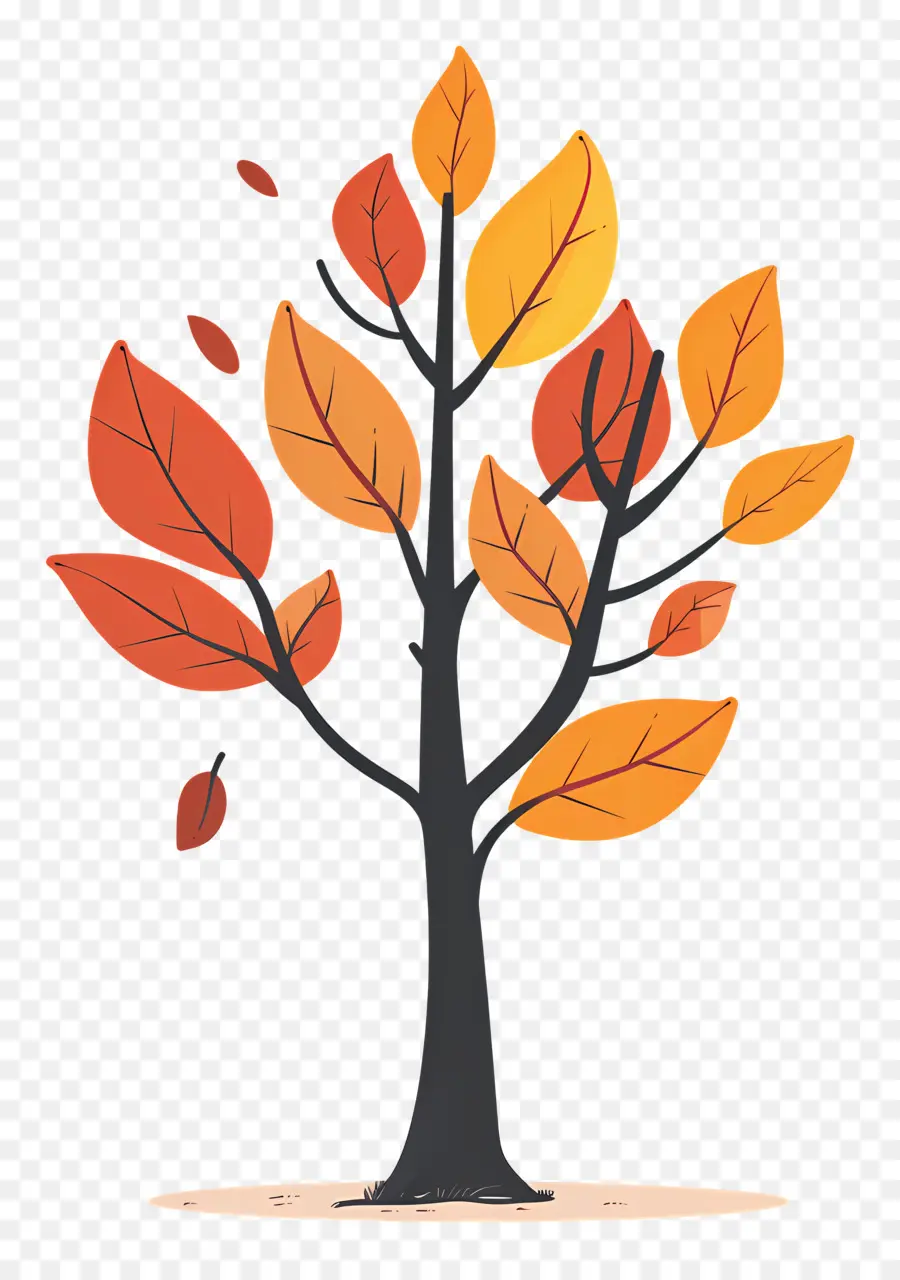 Feuille D'automne Sur L'arbre，Automne, Arbre PNG