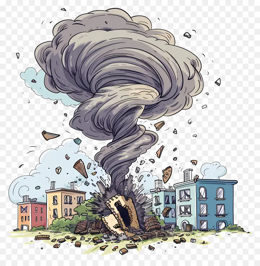 Une Tornade Détruit Un Bâtiment，Tornade PNG