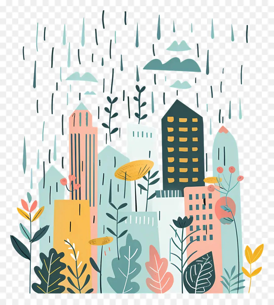 Paysage Urbain De Pluie，Paysage Urbain PNG