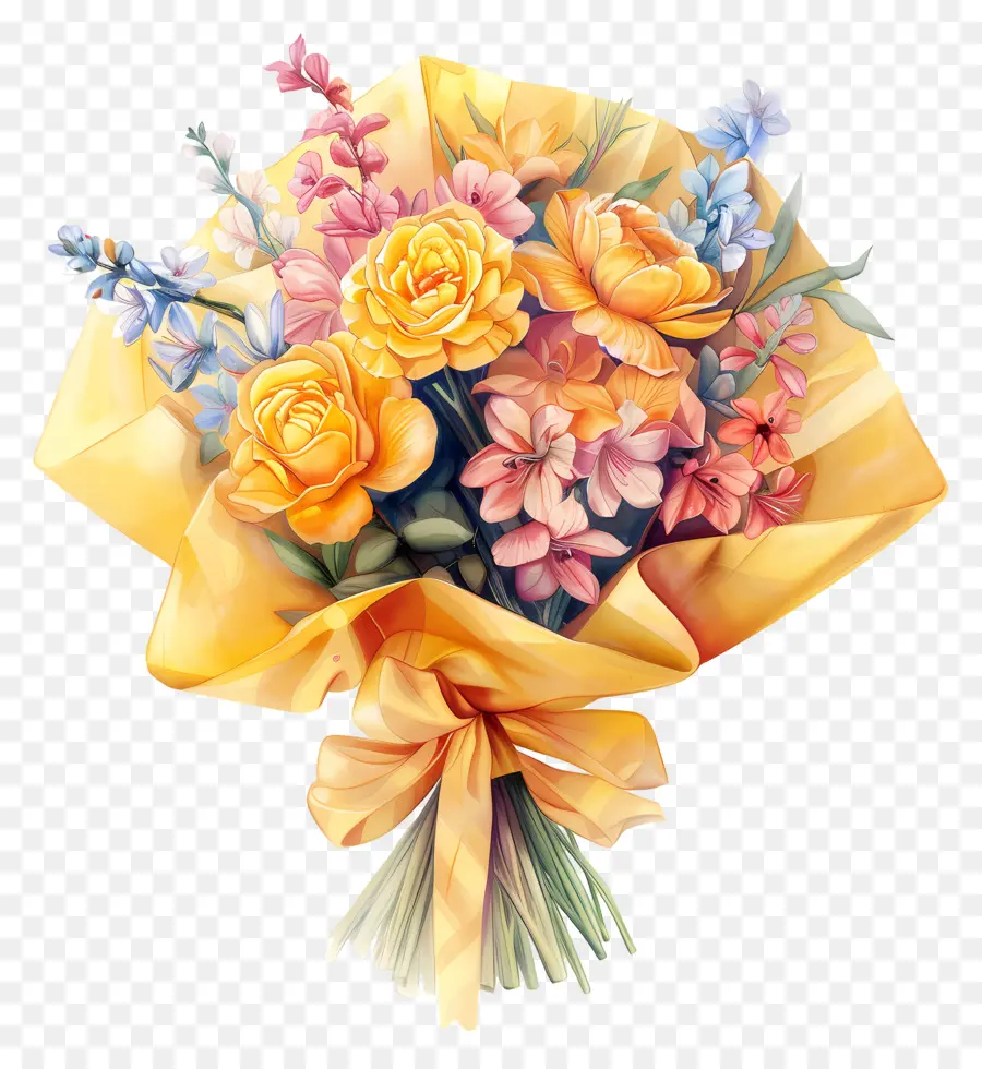 Bouquet De Fleurs，Jaune PNG