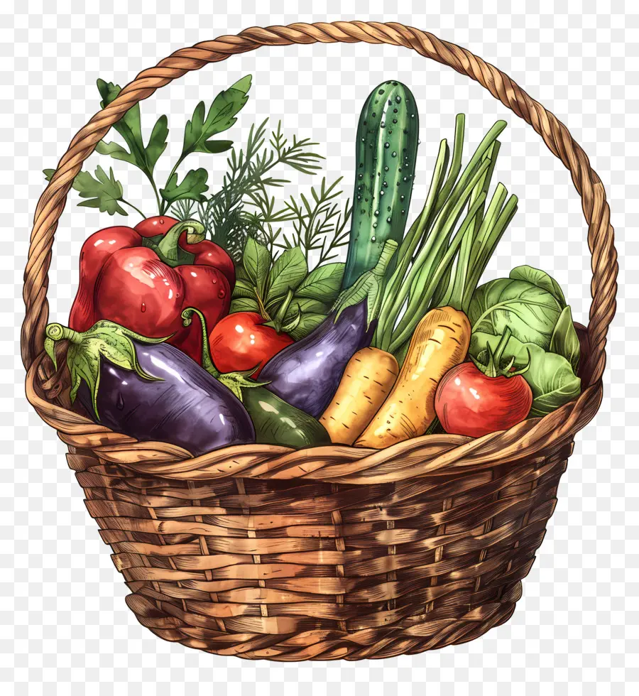 Panier De Légumes，Panier PNG