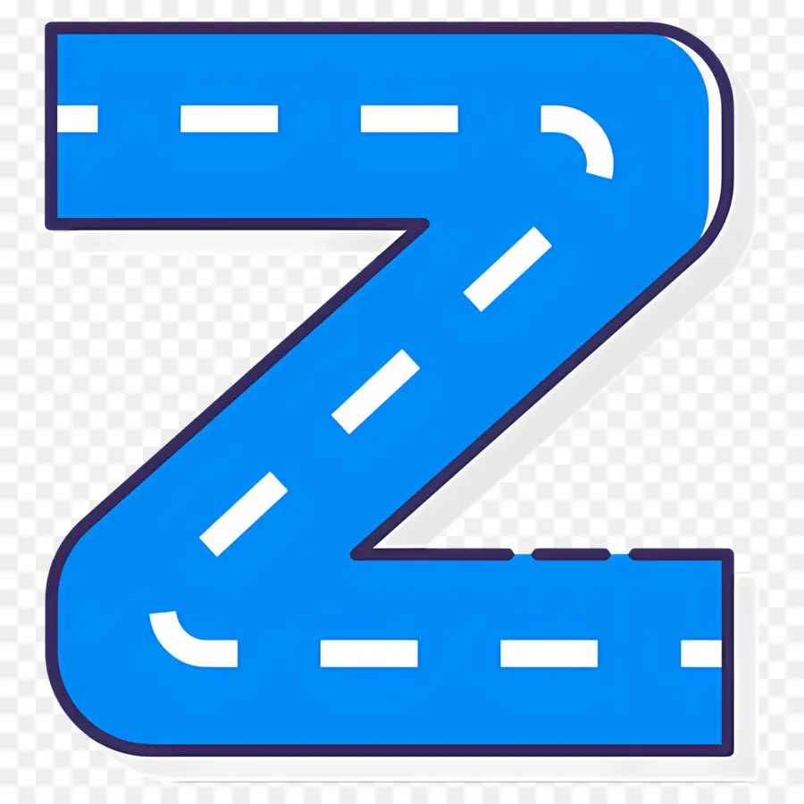 La Courbe De La Route，Lettre De La Route Bleue Z PNG