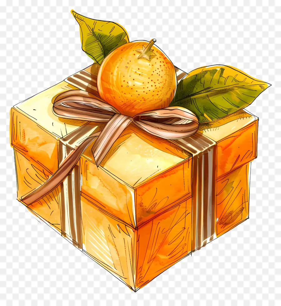 Coffret Orange，Coffret Cadeau PNG