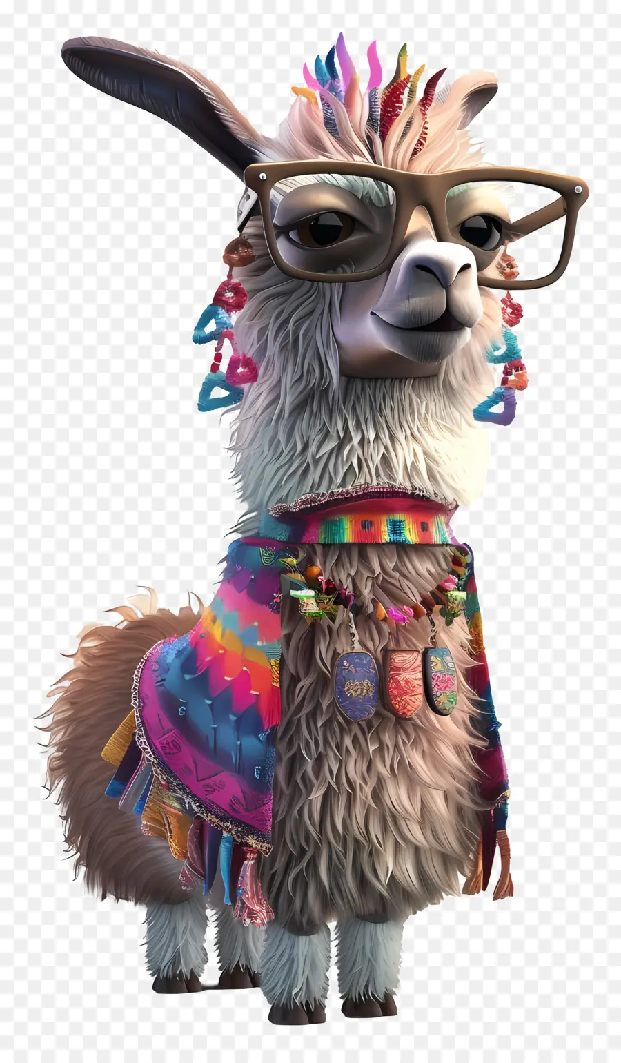 Mignon Lama，Lama Avec Des Lunettes PNG