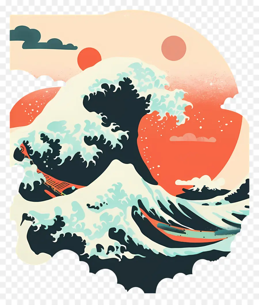 Tsunami，Vague PNG