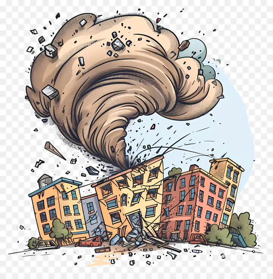 Une Tornade Détruit Un Bâtiment，Tornade PNG