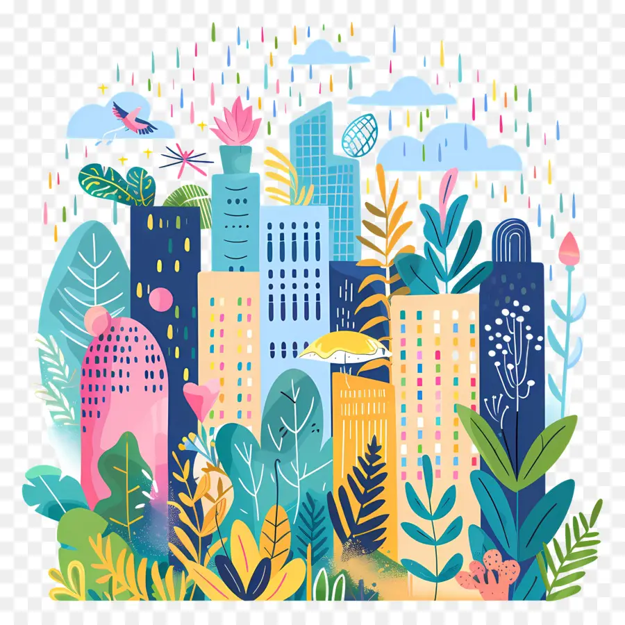 Paysage Urbain De Pluie，Paysage Urbain PNG