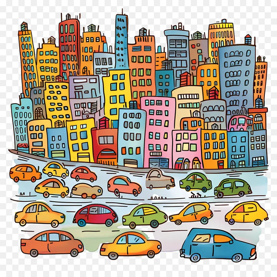 Voitures En Ville，Paysage Urbain PNG