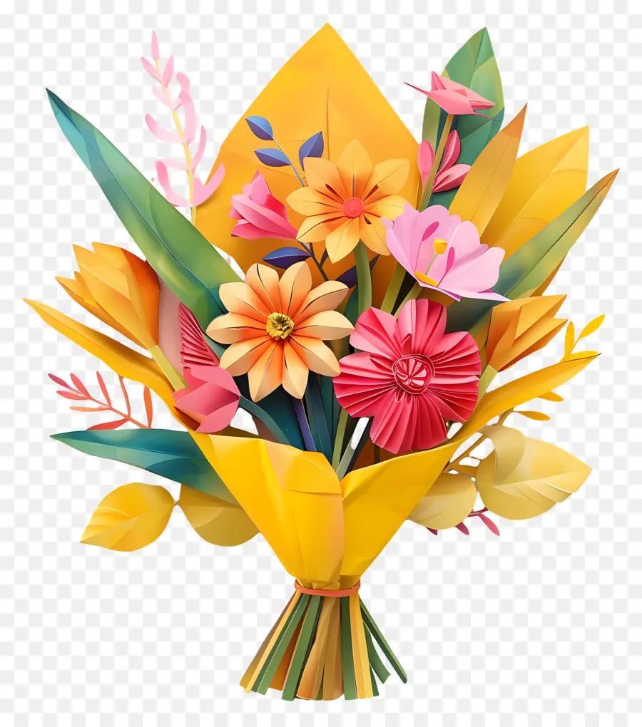 Bouquet De Fleurs，Coloré PNG