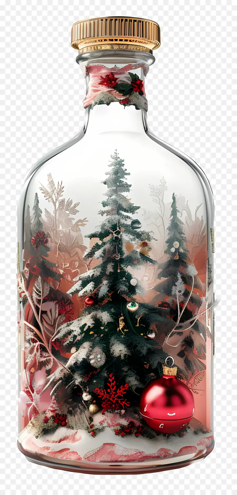 Bouteille De Noël，Arbre De Noël En Bouteille PNG