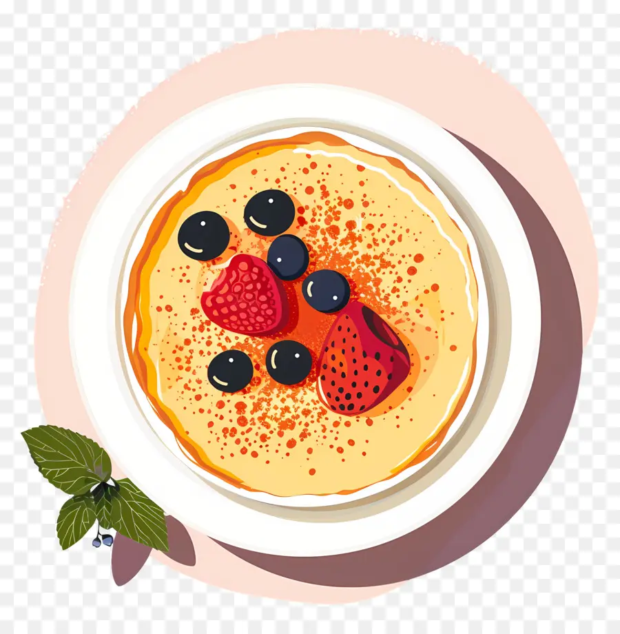 Crème Brûlée，Crêpe Aux Baies PNG