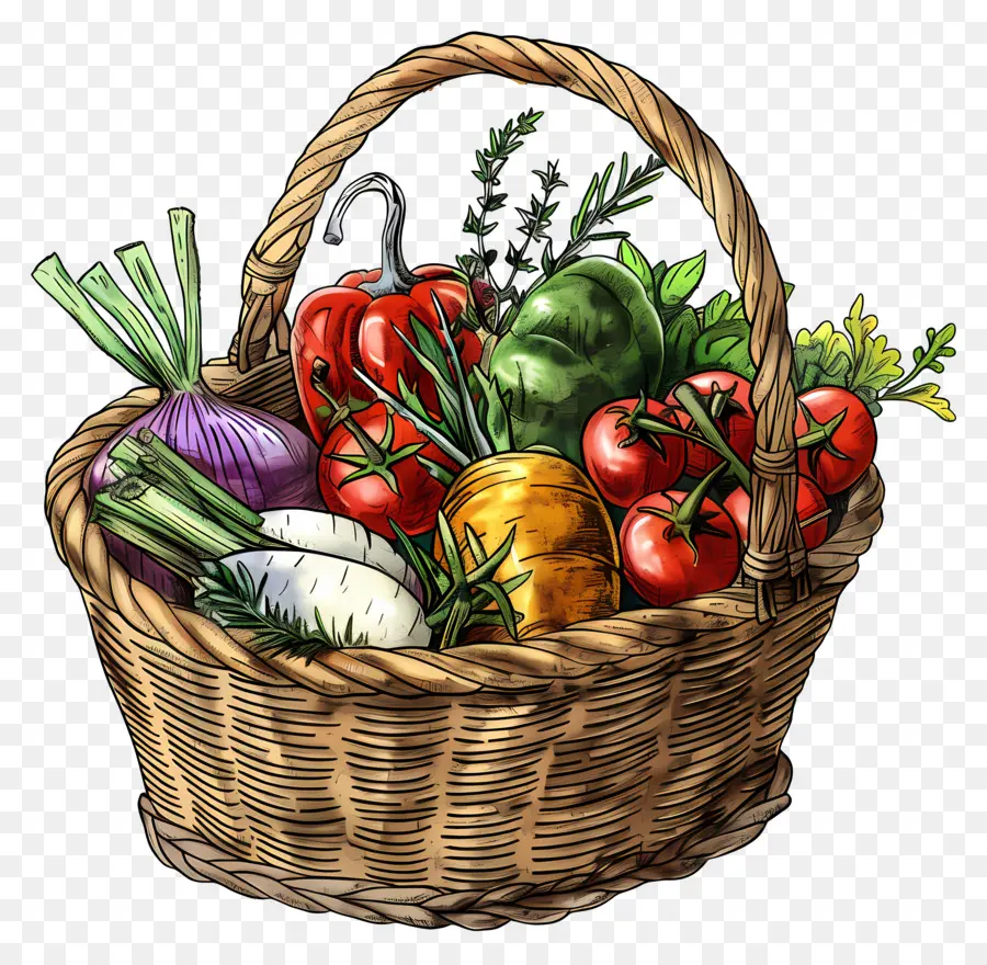 Panier De Légumes，Produire PNG