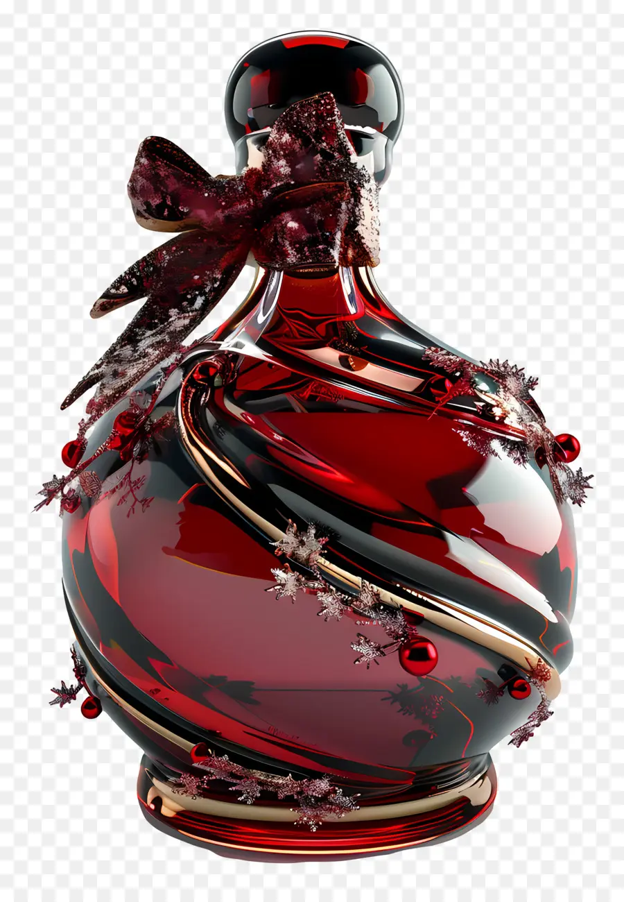 Bouteille De Noël，Flacon De Parfum Rouge PNG