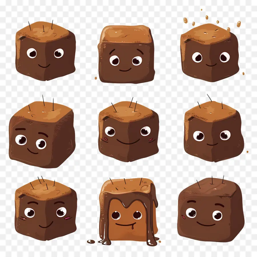 Brownies，Chocolat Cubes PNG