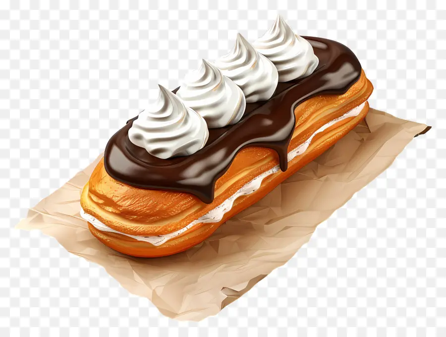 Éclair，Éclair Au Chocolat à La Crème PNG